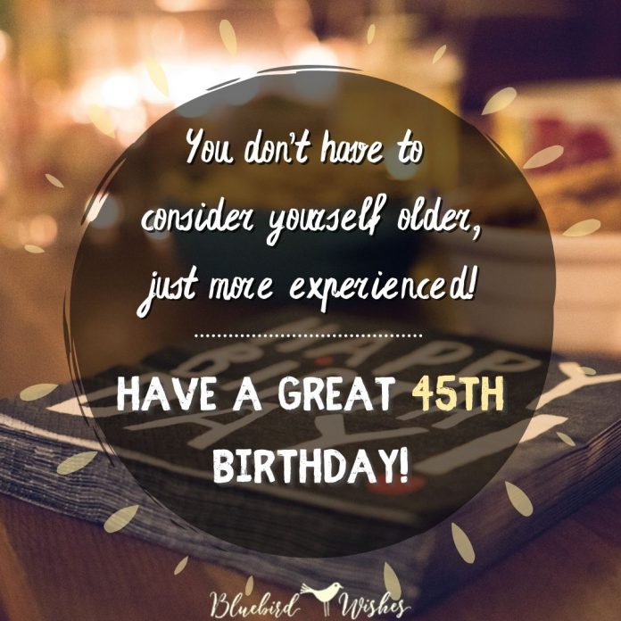 45th birthday messages